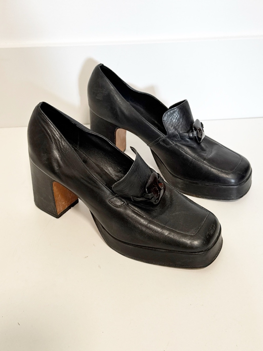 Gacel Studios Chunky Heel Leather Loafer size 37